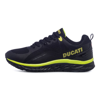 Scarpe sportive nere in mesh da uomo con dettagli fluo Ducati Baldomero, Brand, SKU s323500397, Immagine 0